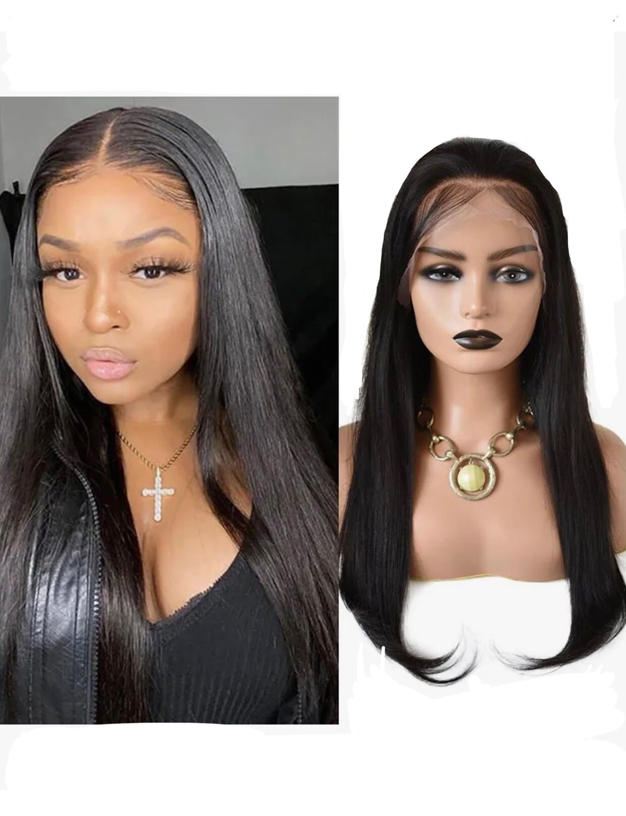 HD Lace 13x4 Frontal Wig With Baby Hair Straight 12” Natural BLK