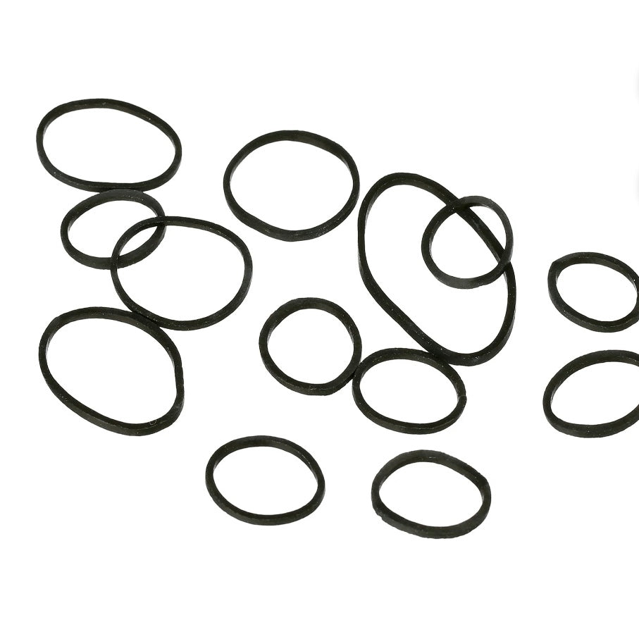 ANNIE RUBBER BANDS ASSORTED SIZES, 500 RUBBER BAND HAIR TIES, BLACK