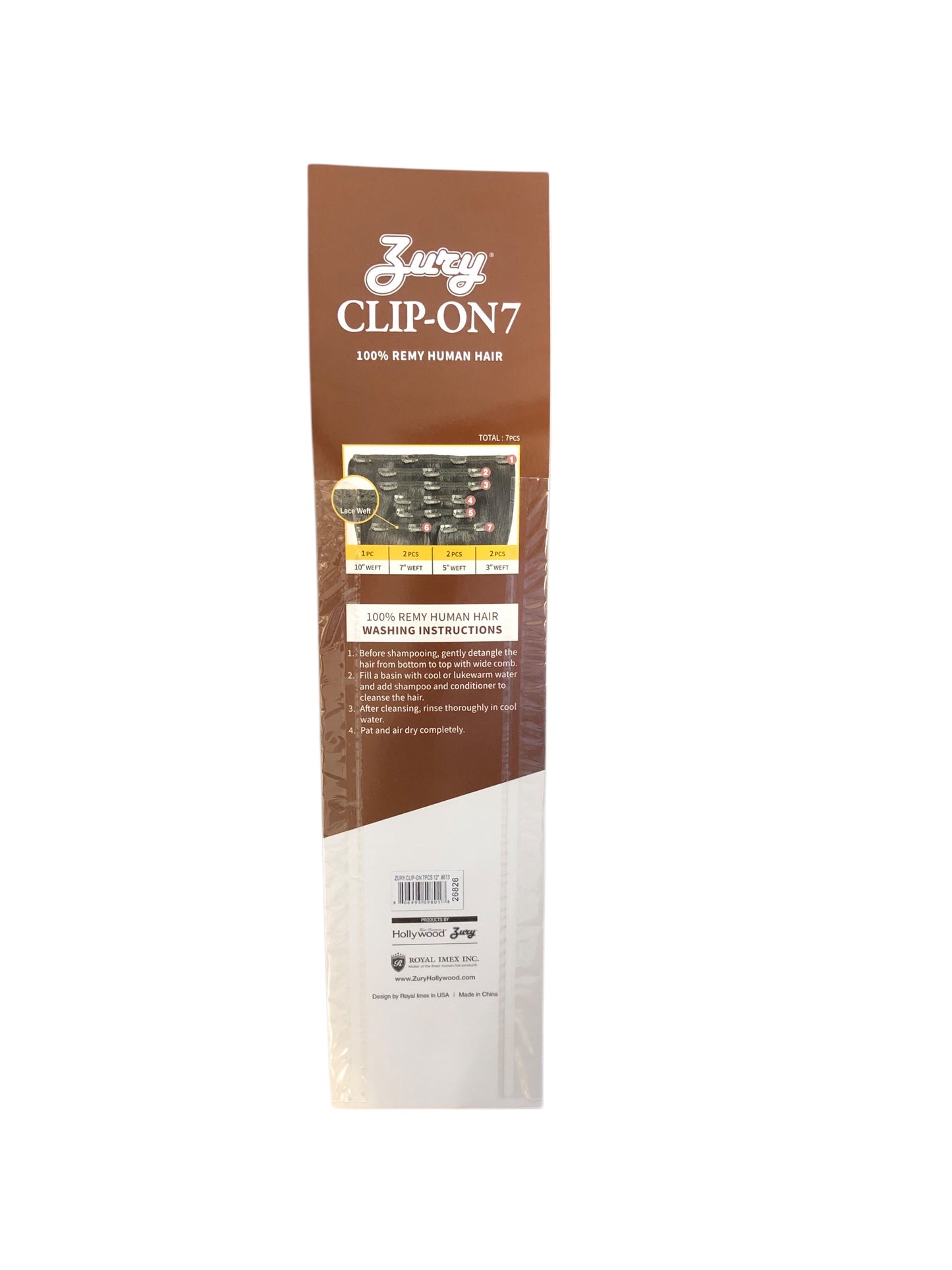 ZURY CLIP-ON 7 100% REMY HUMAN HAIR ST 12" COLOR 613 BLONDE