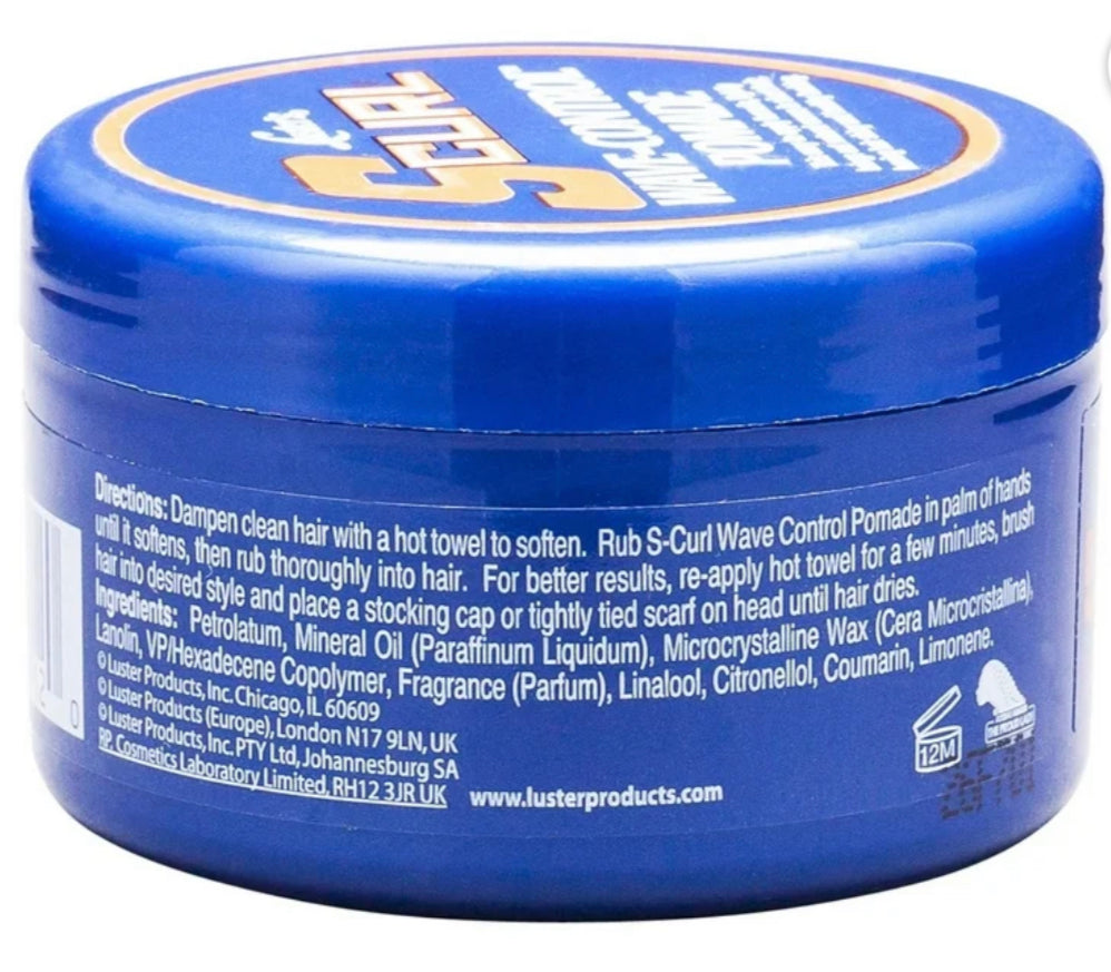 LUSTER’S S-CURL WAVE CONTROL POMADE (3 oz.)