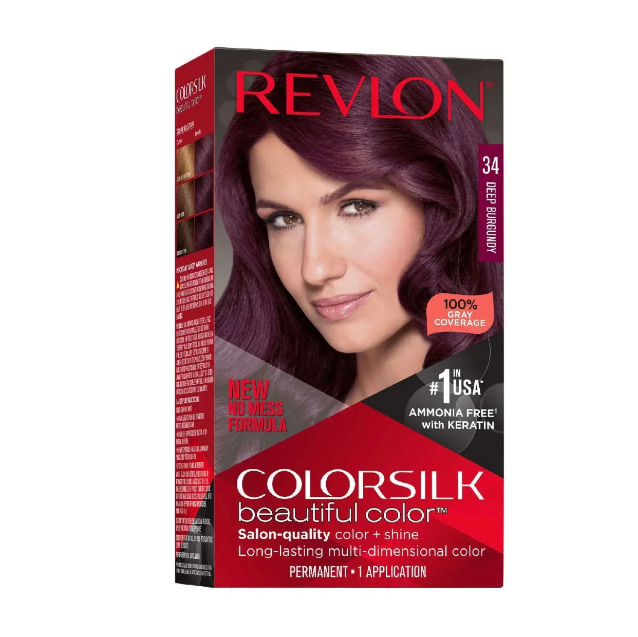 Revlon Colorsilk With Bond Repair Complex Permanent Hair Color, 34 Deep Burgundy