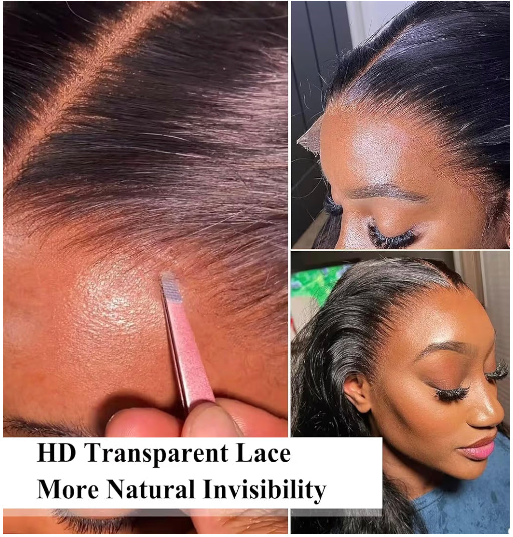 HD Lace 13x4 Frontal Wig With Baby Hair Straight 14” Natural BLK
