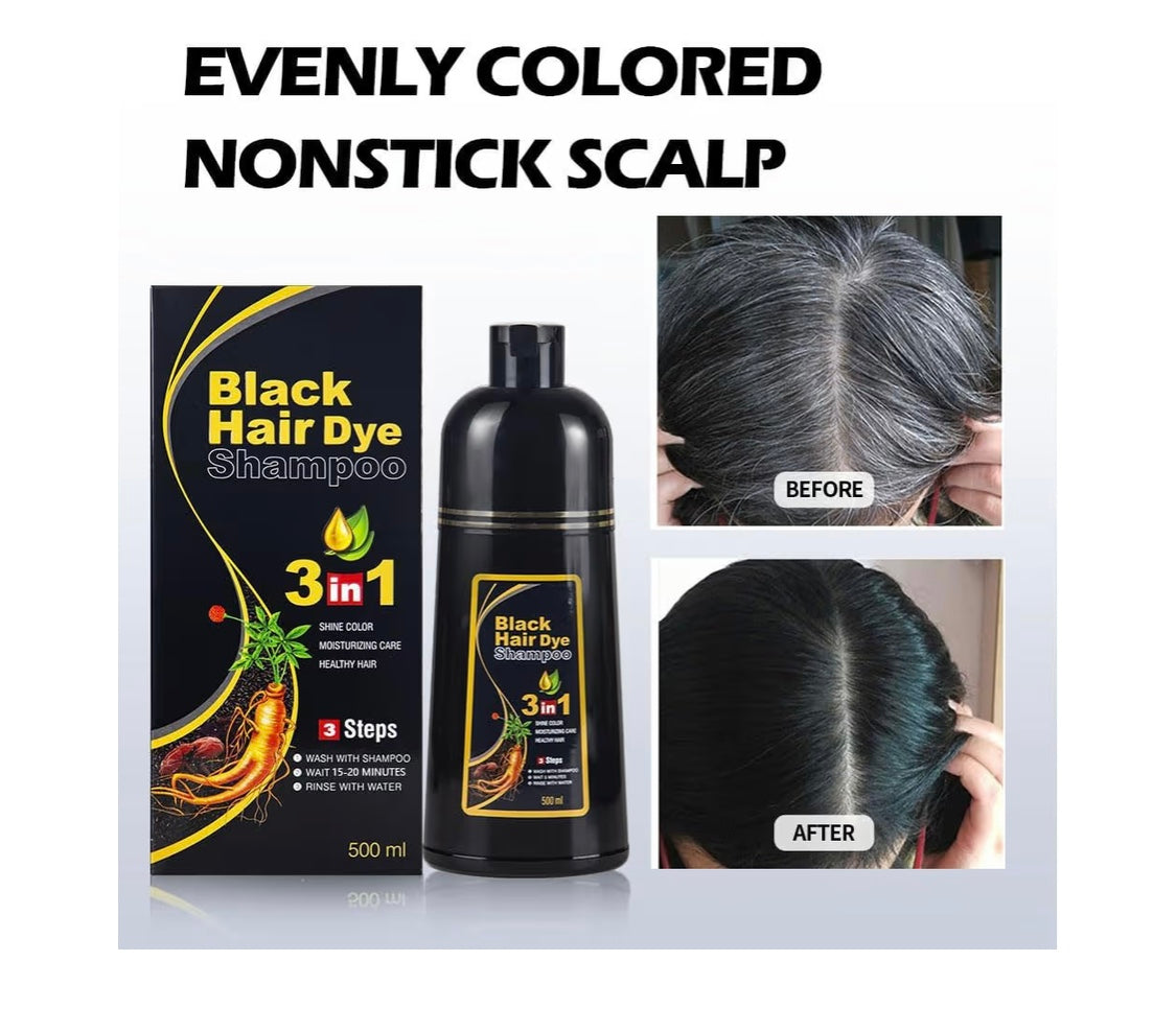 MEIDU Black Hair Dye Shampoo for 100% Gray Hair Coverage