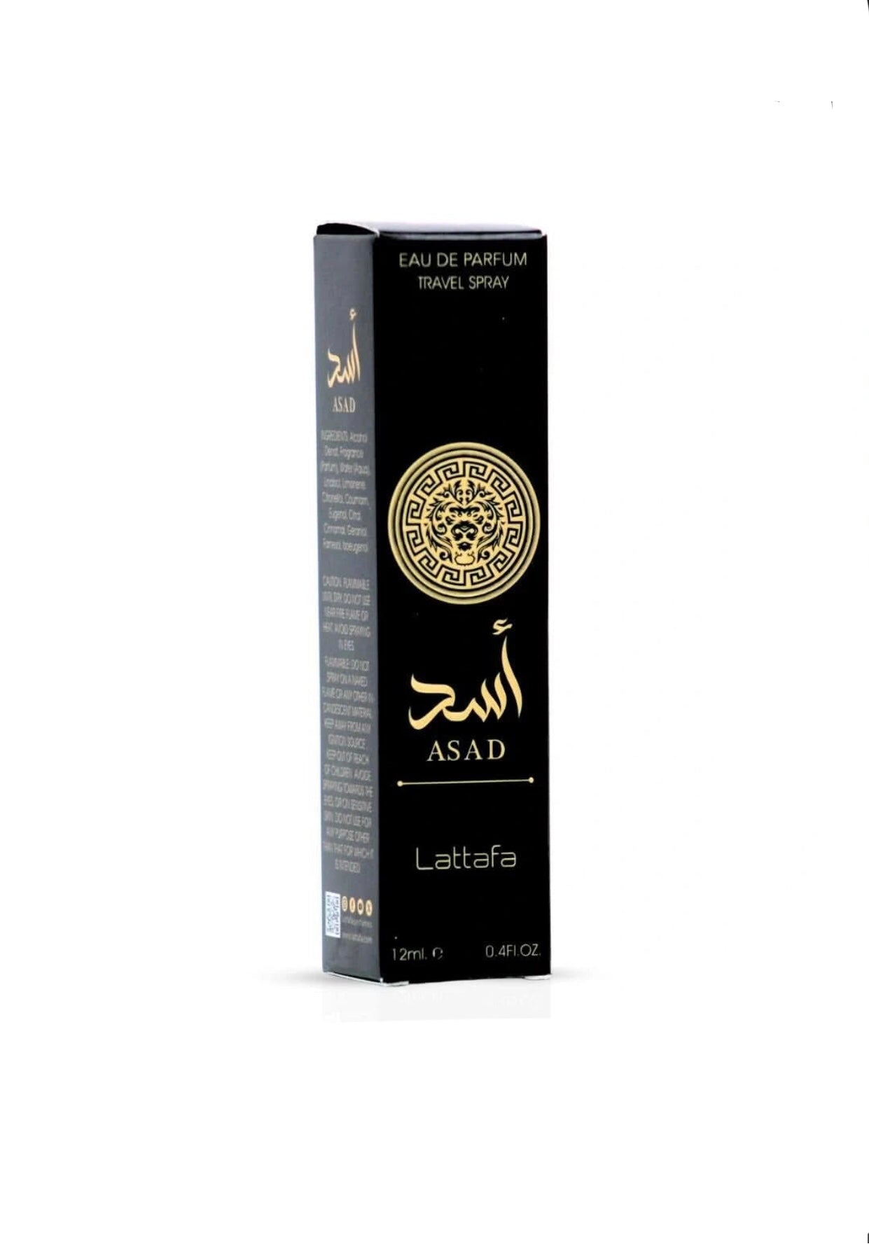 Lattafa Unisex Asad Eau de Parfum, (Travel Size 0.34 oz)