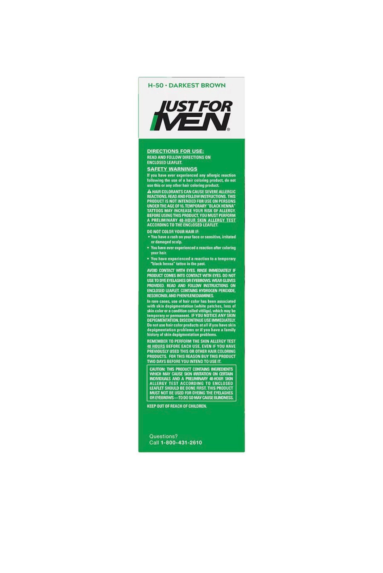 Just For Men Shampoo-In Color Gray Hair Coloring for Men - H-46 - Deep Dark Brown Shade - 1oz