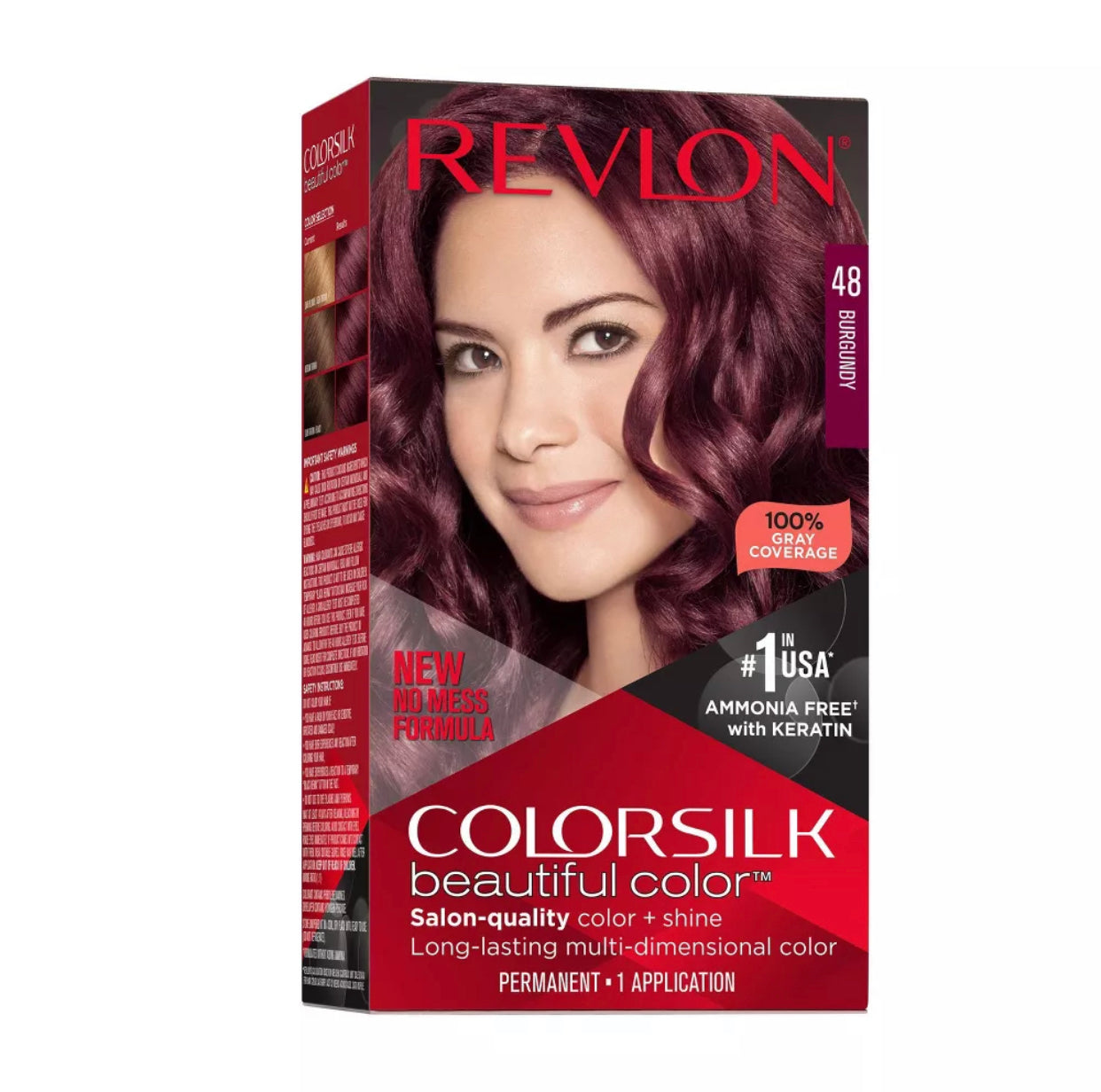 Revlon Colorsilk With Bond Repair Complex Permanent Hair Color, 48 Burgundy