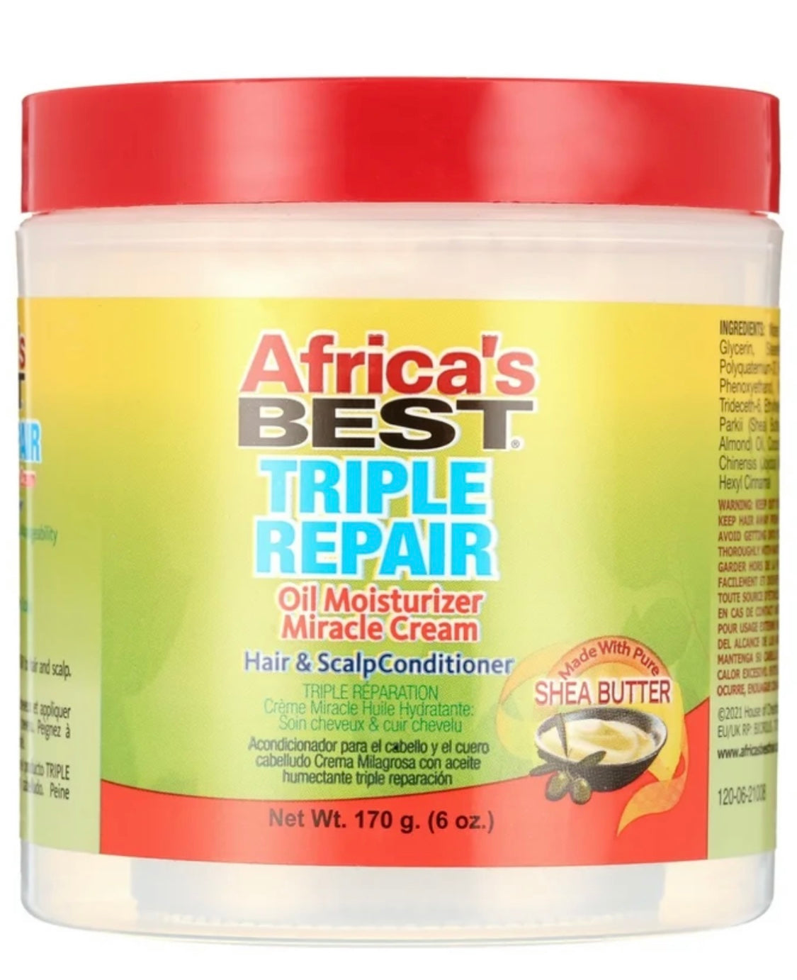 Africa's Best Triple Repair Oil Moisturizer Miracle Cream Hair & Scalp Conditioner, 6 oz