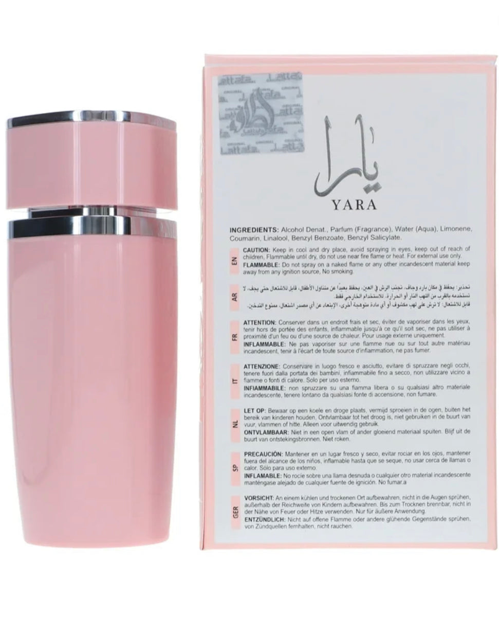 Pink Lattafa Yara Eau de Parfum, (3.4 Fl. oz)