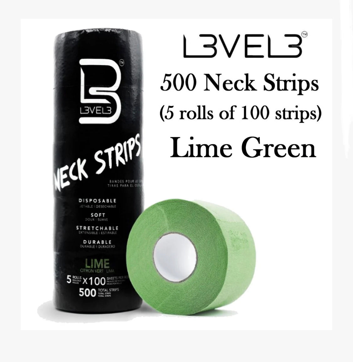 L3VEL3 NECK PAPER STRIPS - LIME