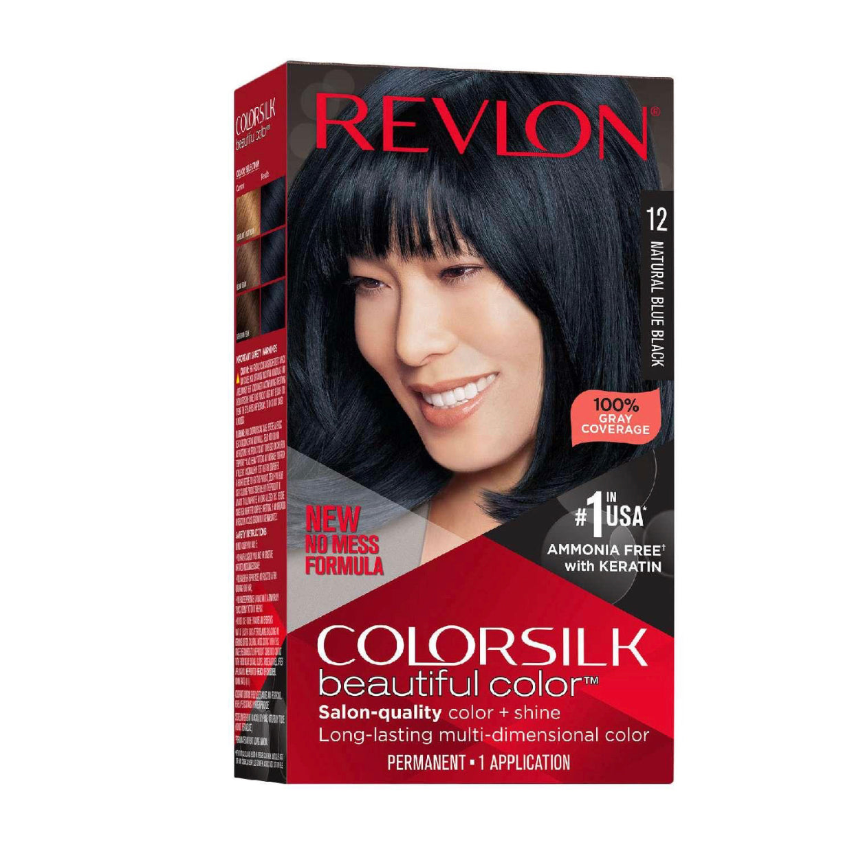 Revlon Colorsilk With Bond Repair Complex Permanent Hair Color, 12 Natural Blue Black