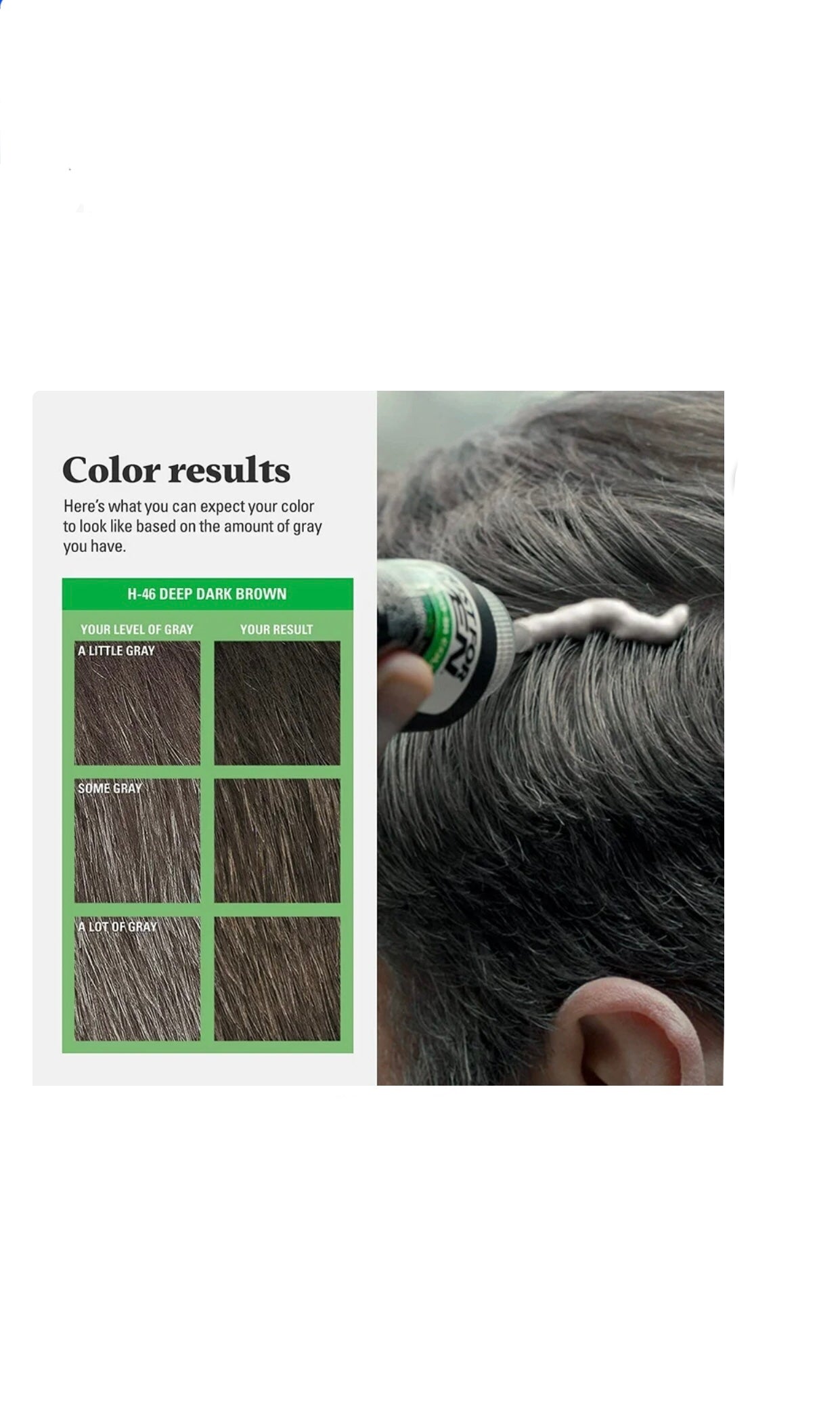 Just For Men Shampoo-In Color Gray Hair Coloring for Men - H-46 - Deep Dark Brown Shade - 1oz