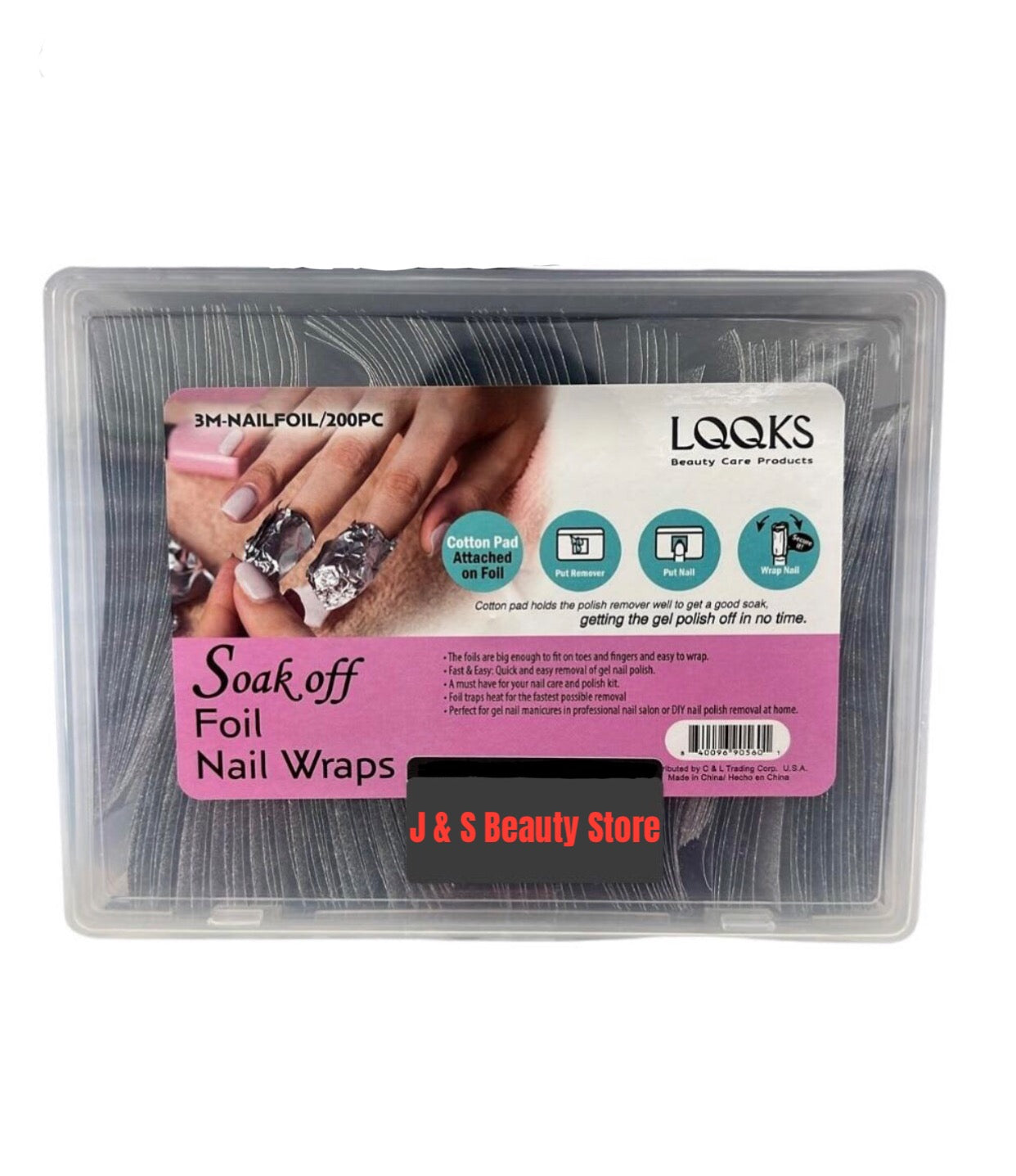 LQQKS Beauty Care Products Soak Off Foil Nail Wraps