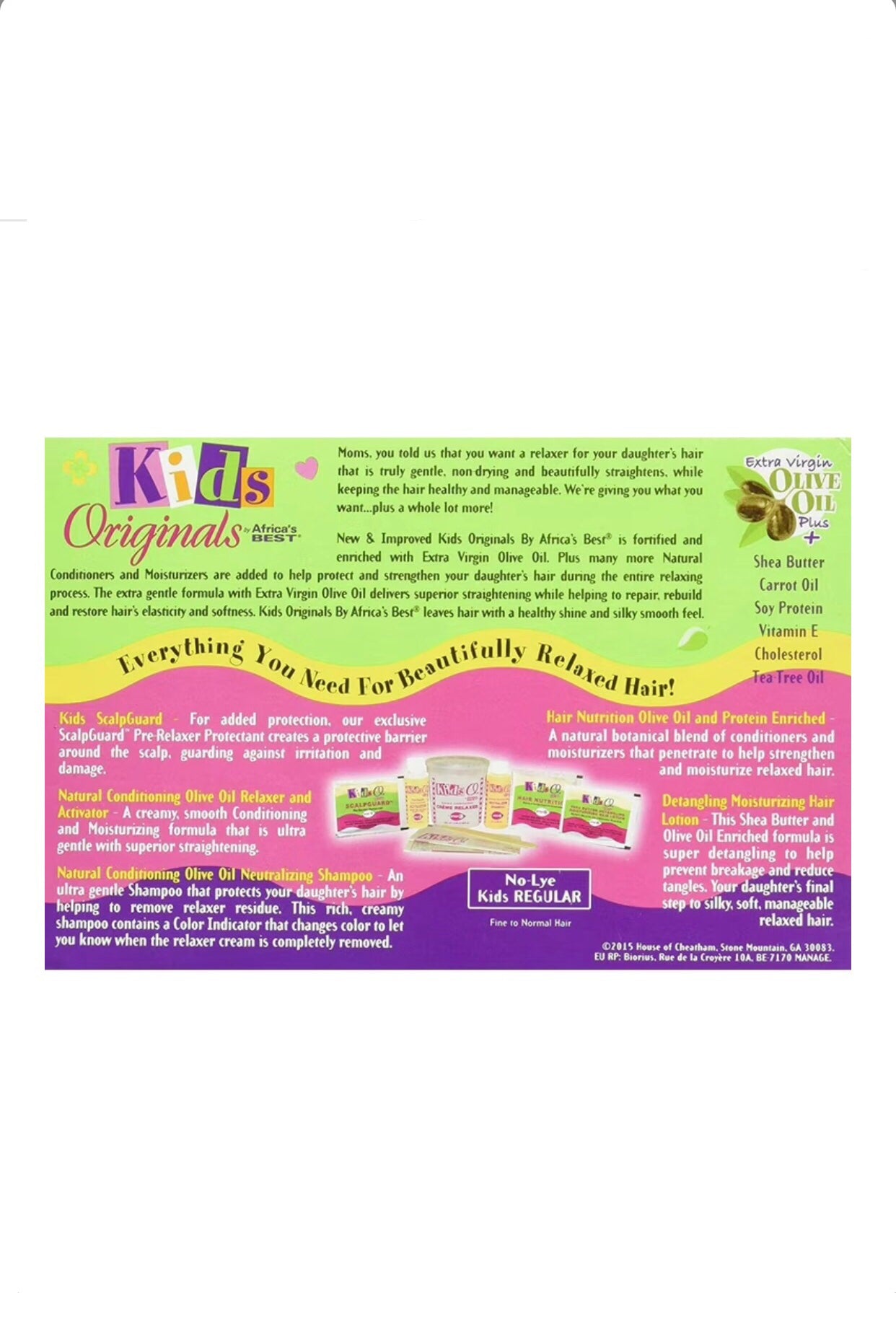 Africa's Best Kids Originals Natural Conditioning No-Lye Relaxer System, Regular Strength