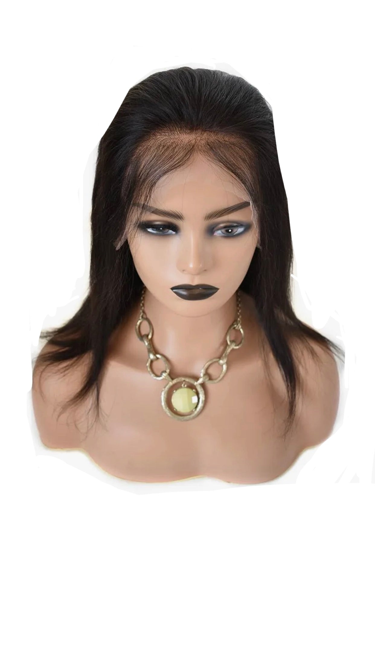 HD Lace 13x4 Frontal Wig With Baby Hair Straight 12” Natural BLK