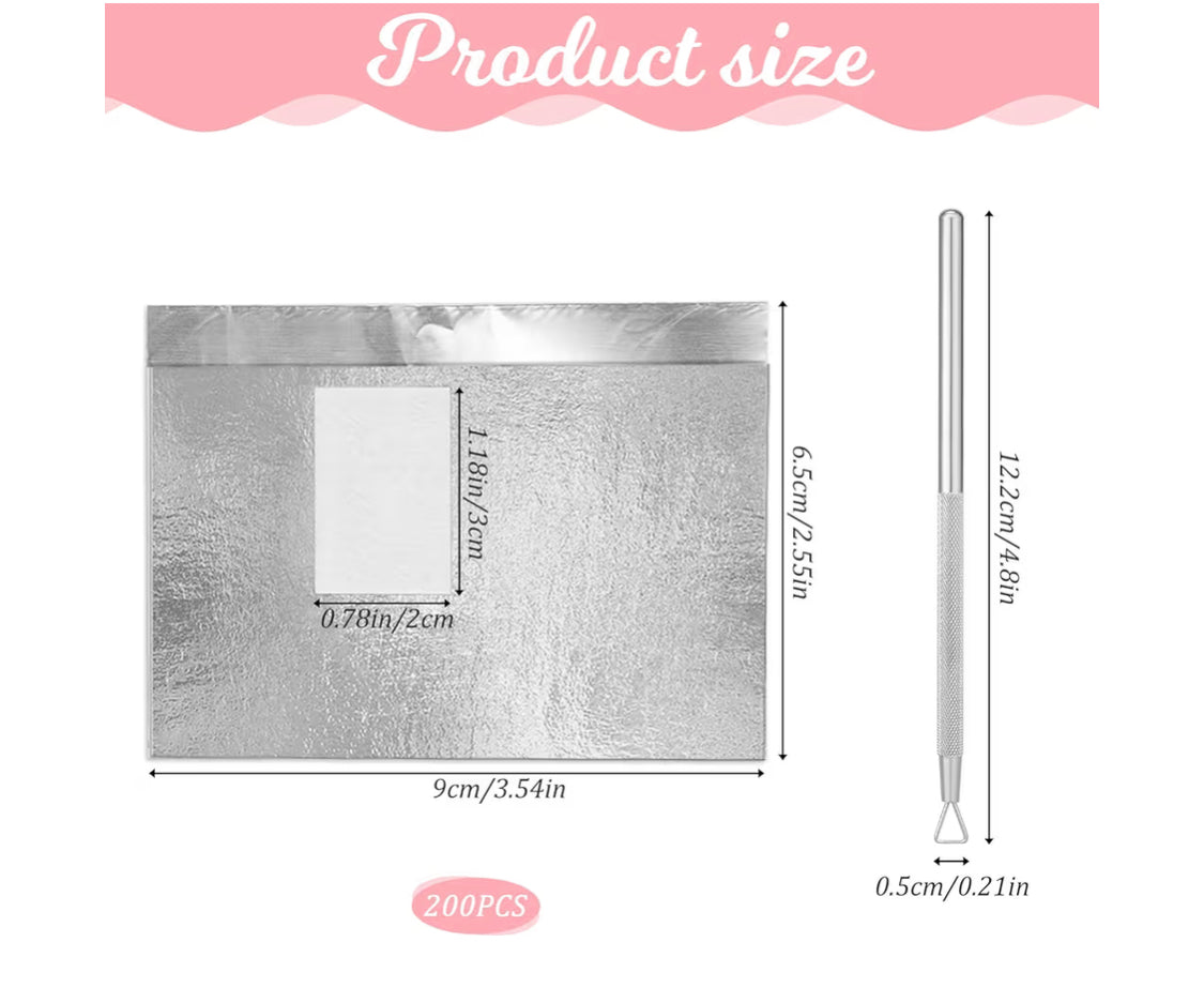 LOOKS NAIL FOIL WRAPS FOR SOAK OFF GEL POLISH REMOVER 200PCS/BOX