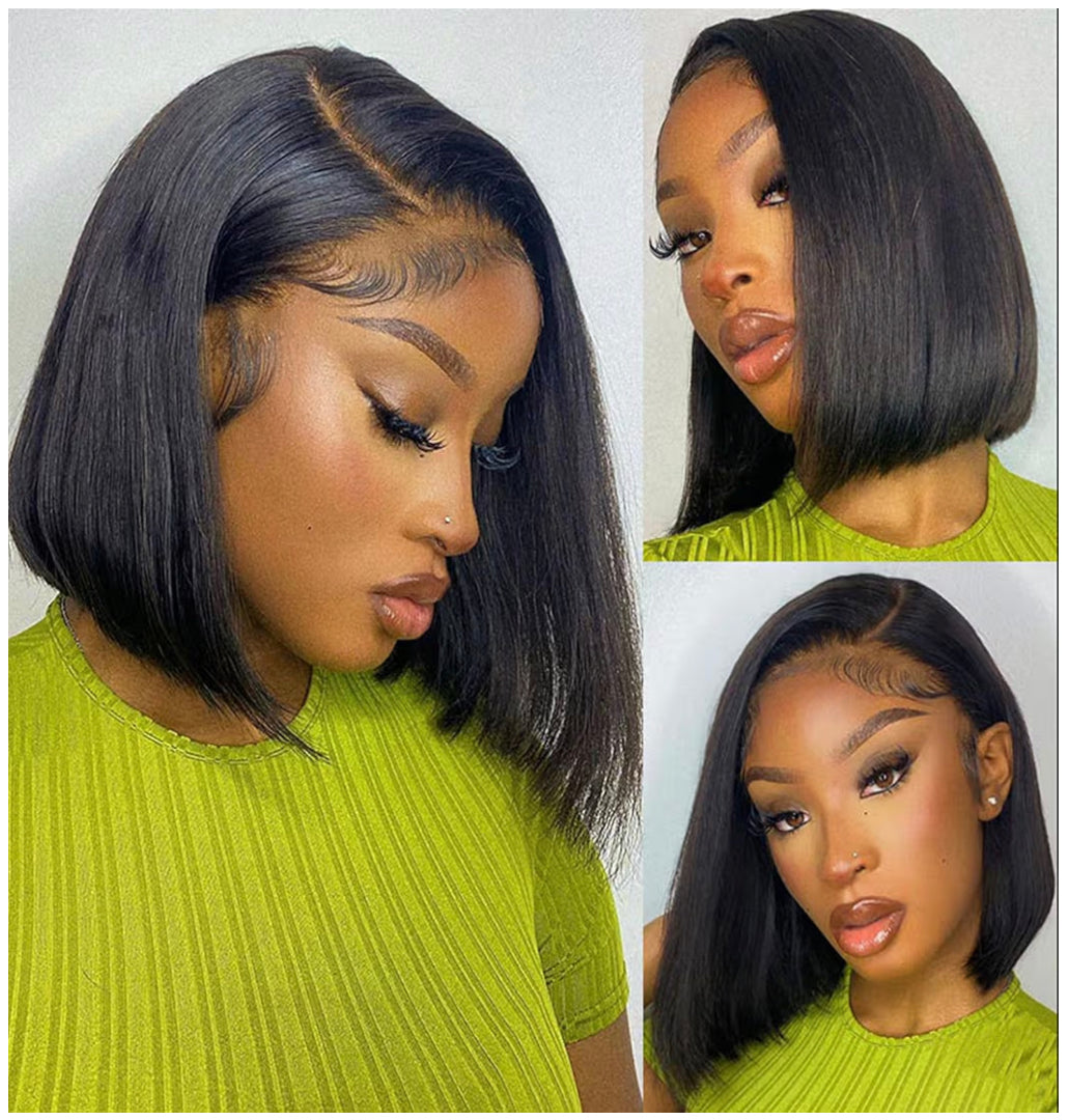 HD Lace 13x4 Frontal Wig With Baby Hair Straight 14” Natural BLK