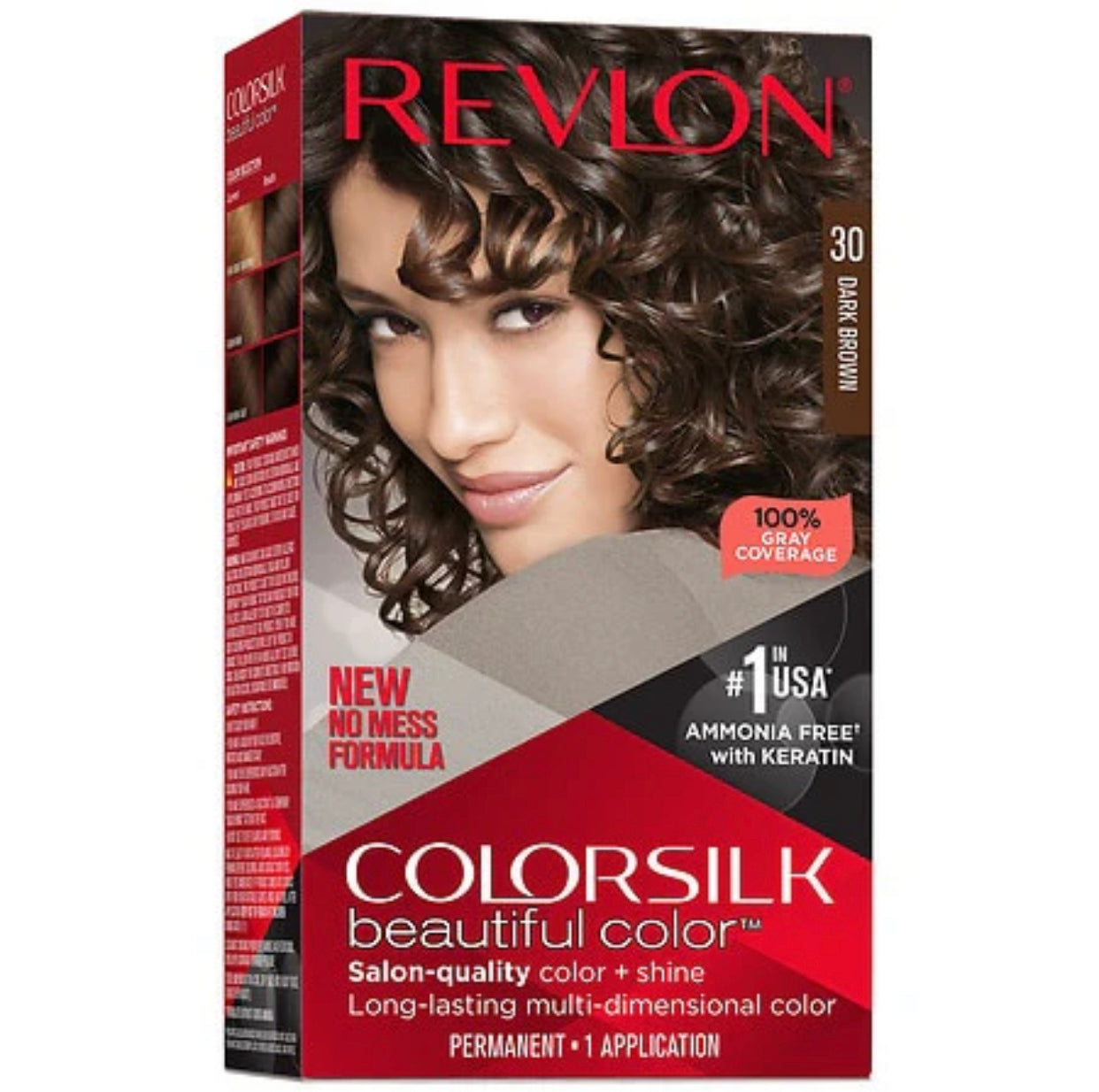Revlon Colorsilk With Bond Repair Complex Permanent Hair Color, 30 Dark Brown