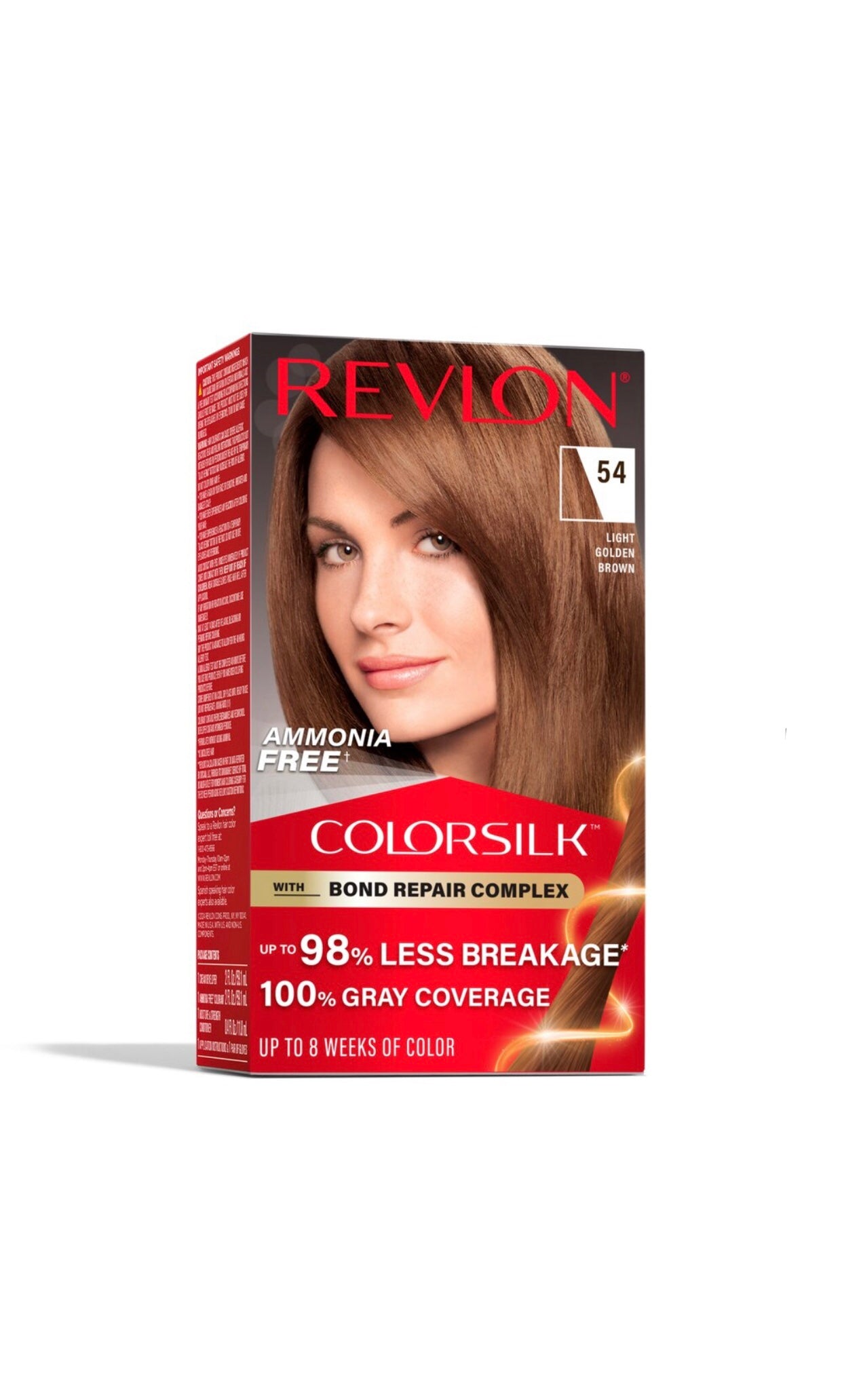 Revlon Colorsilk With Bond Repair Complex Permanent Hair Color, 54 Light Golden Brown