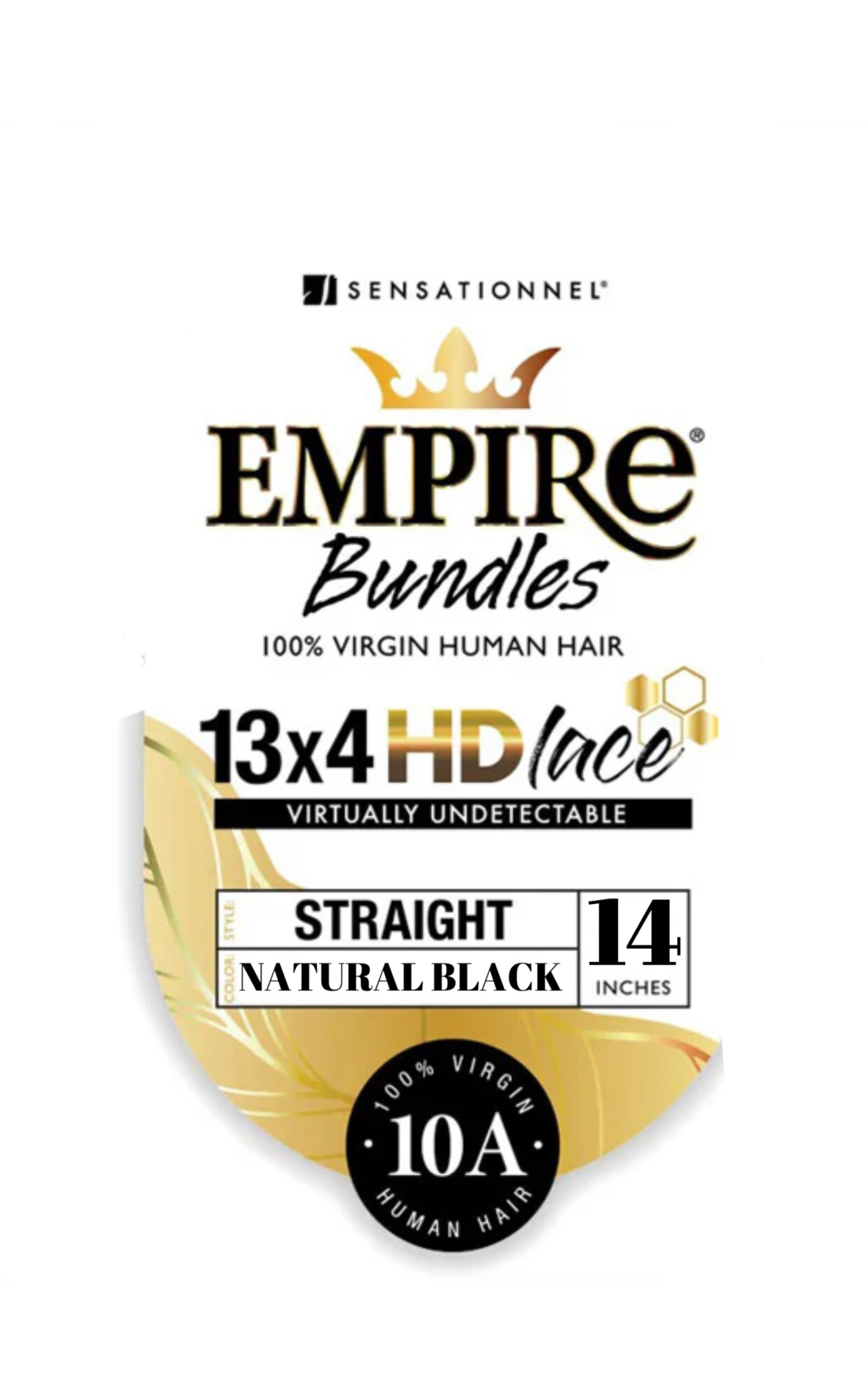 Empire Bundles - 100% Human Hair 13X4 HD Lace Closure - STRAIGHT NATURAL BLACK 14"