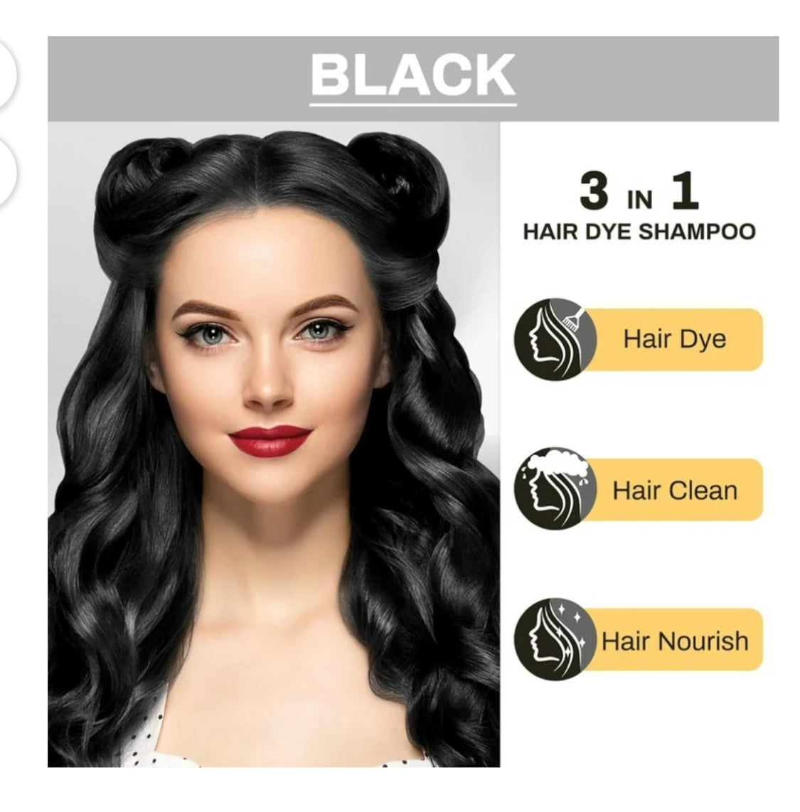MEIDU Black Hair Dye Shampoo for 100% Gray Hair Coverage