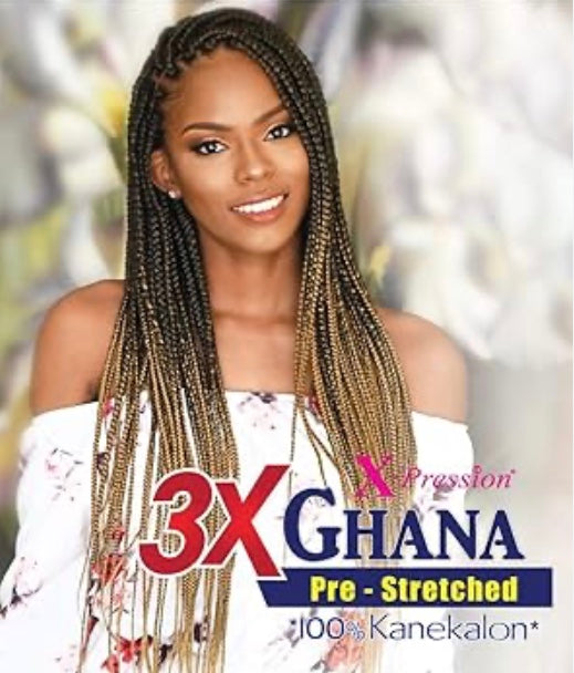 3x GHANA PRE-STRETCHED BRAID 50"