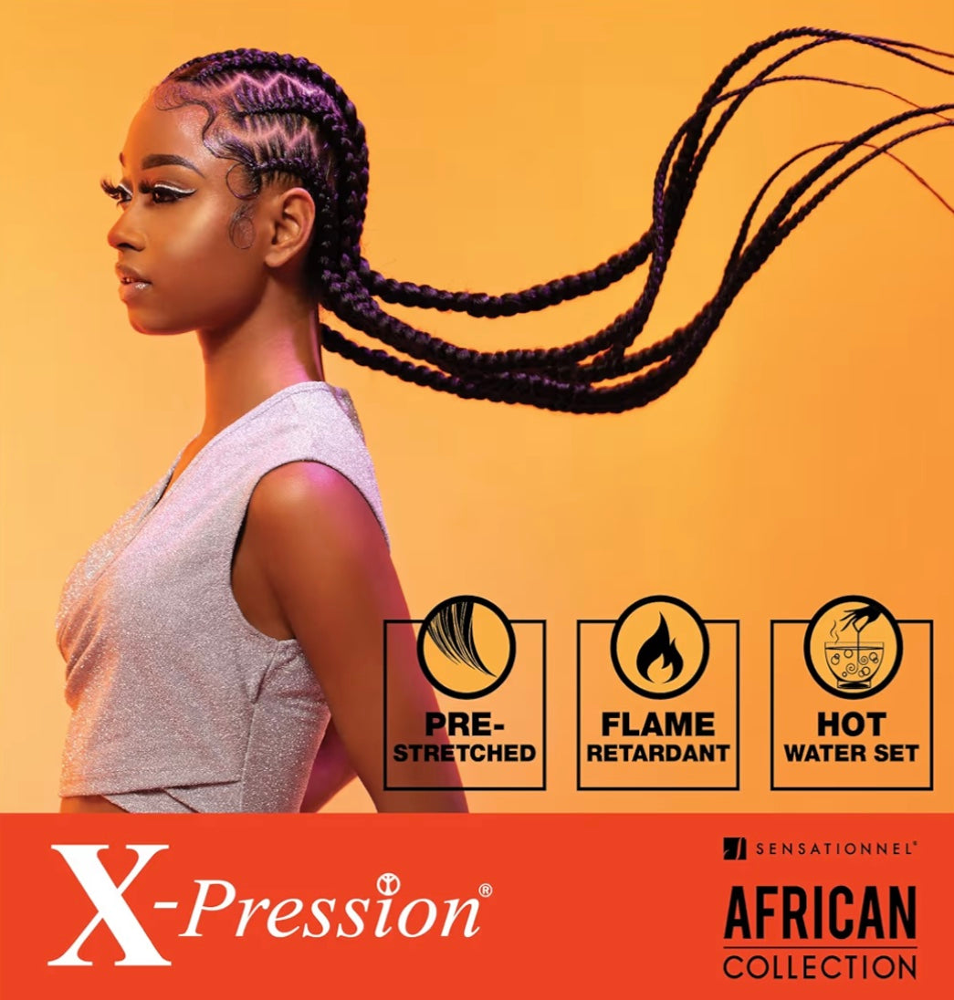 3x X-PRESSION PRE-STRETCHED BRAID 58″