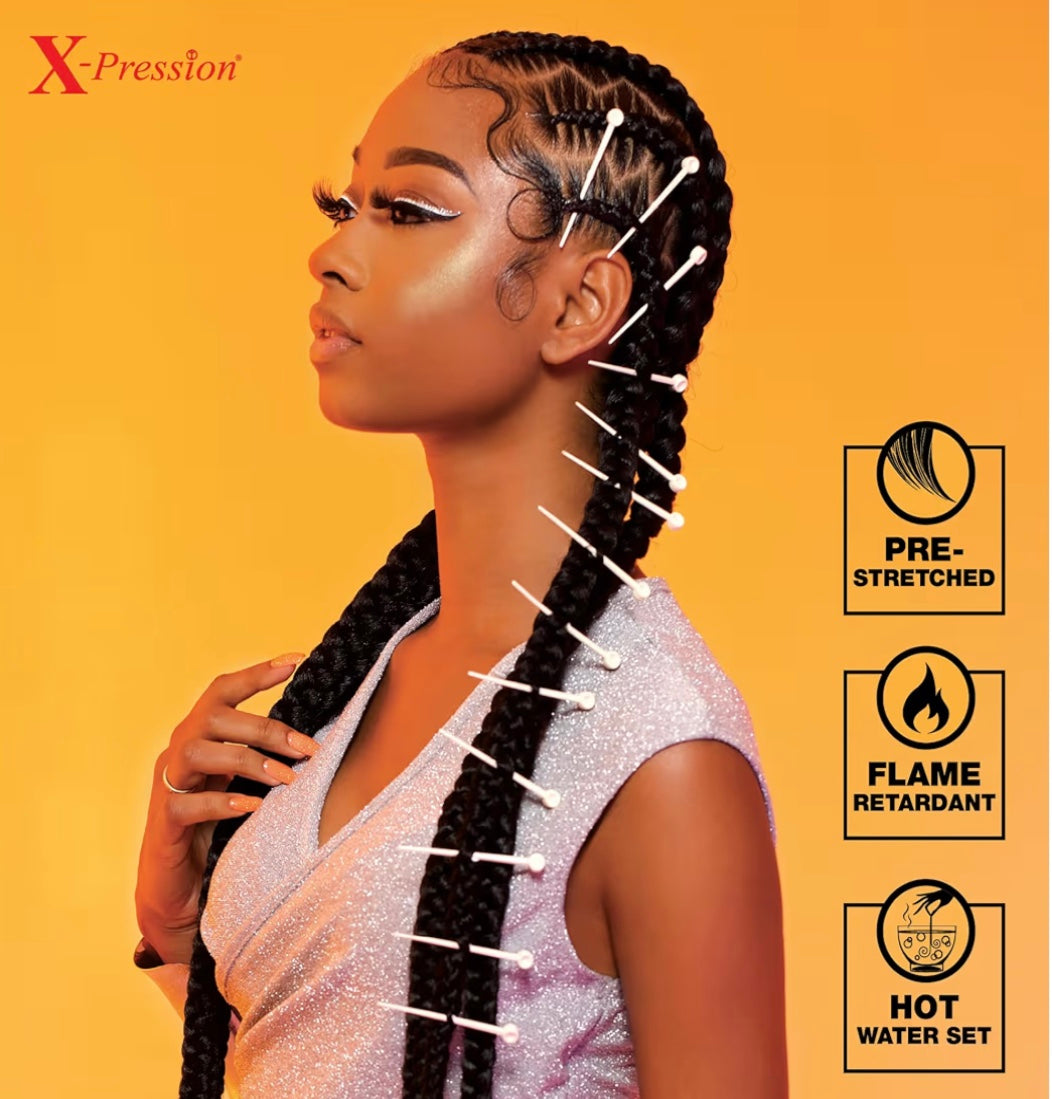 3x X-PRESSION PRE-STRETCHED BRAID 58″