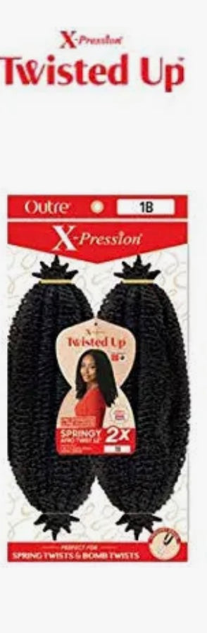 OUTRE BRAIDS CROCHET BRAIDS X-PRESSION TWISTED UP SPRING TWIST 12" COLOR #1