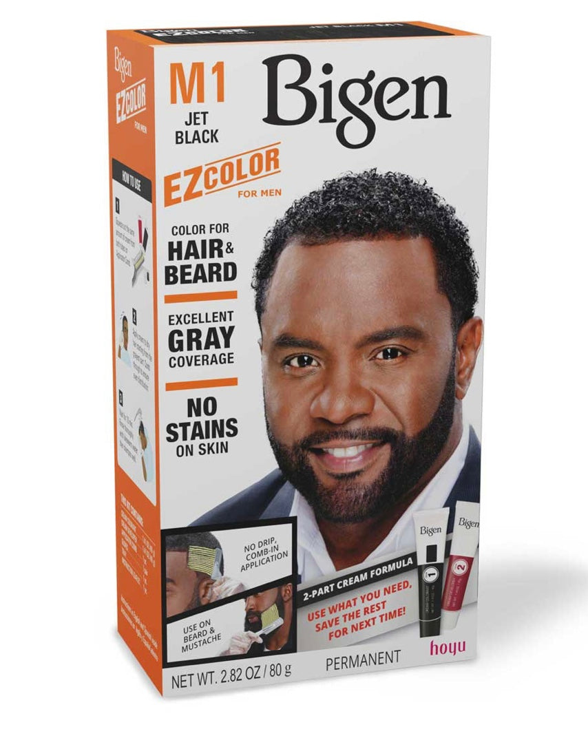 Bigen EZ PERMANENT HAIR COLOR, [M1] JET BLACK, ALL HAIR TYPE