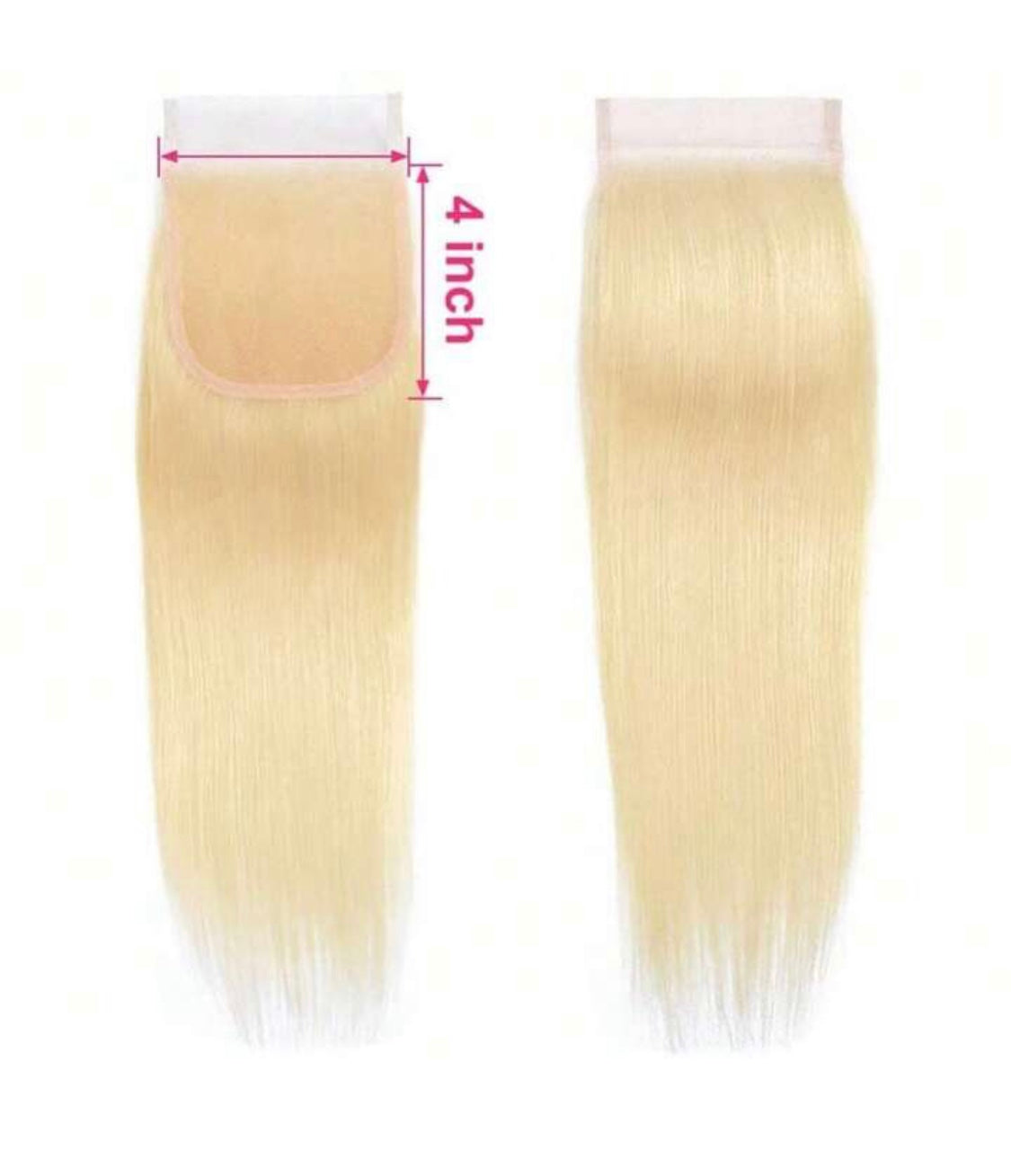 B&B EXPRESS GOLD 100% BRAZILIAN STRAIGHT VIRGIN HUMAN HAIR COLOR 613, 10" (4x4)