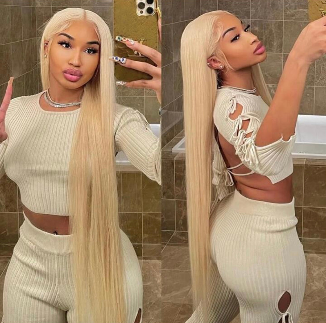 B&B EXPRESS GOLD 100% BRAZILIAN STRAIGHT VIRGIN HUMAN HAIR COLOR 613, 12" (4x4)