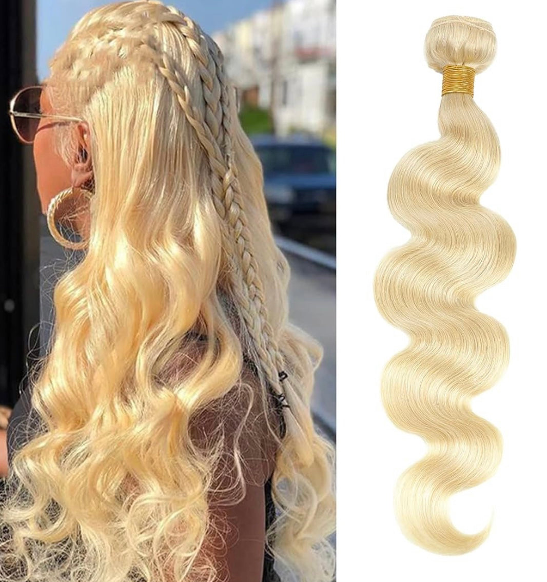 B&B EXPRESS GOLD 100% BRAZILIAN BODY WAVE VIRGIN HUMAN HAIR COLOR 613, 14"