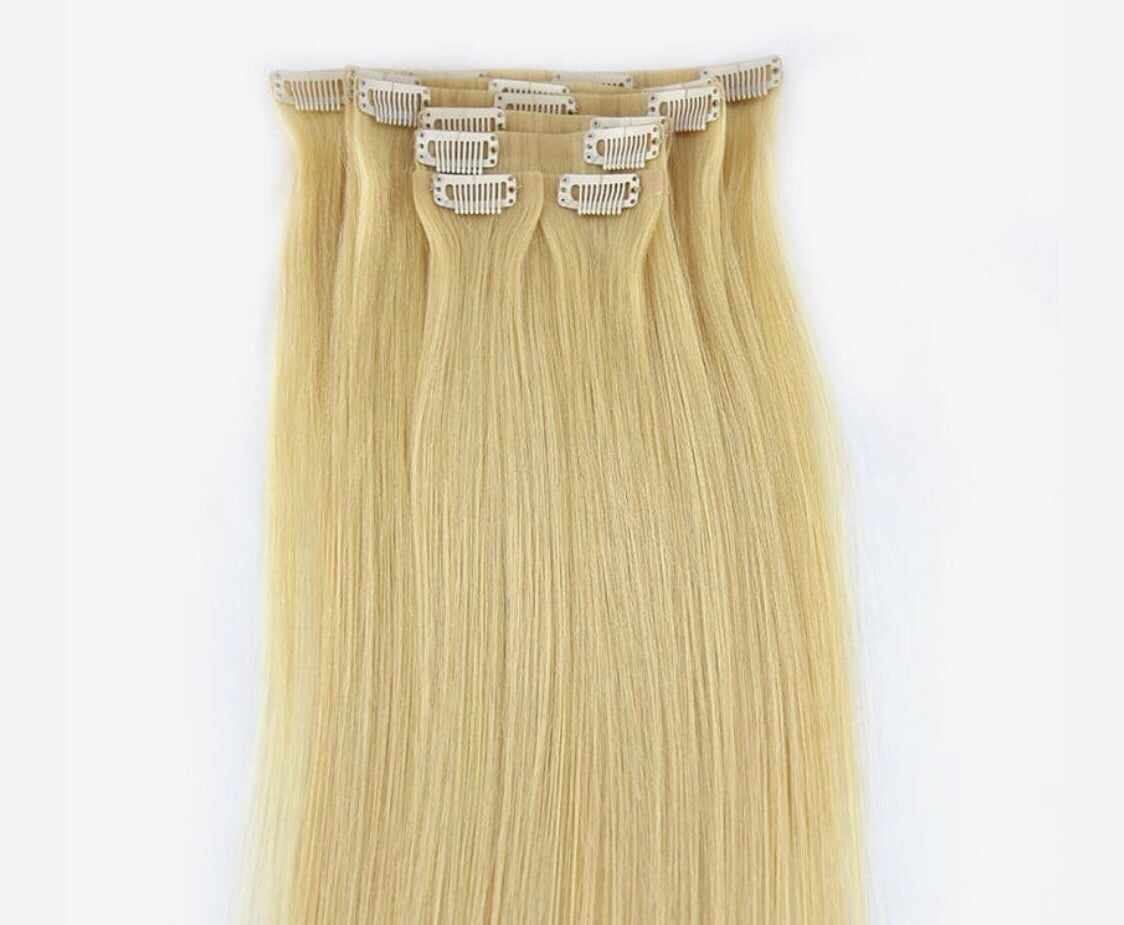ZURY CLIP-ON 7 100% REMY HUMAN HAIR ST 12" COLOR 613 BLONDE