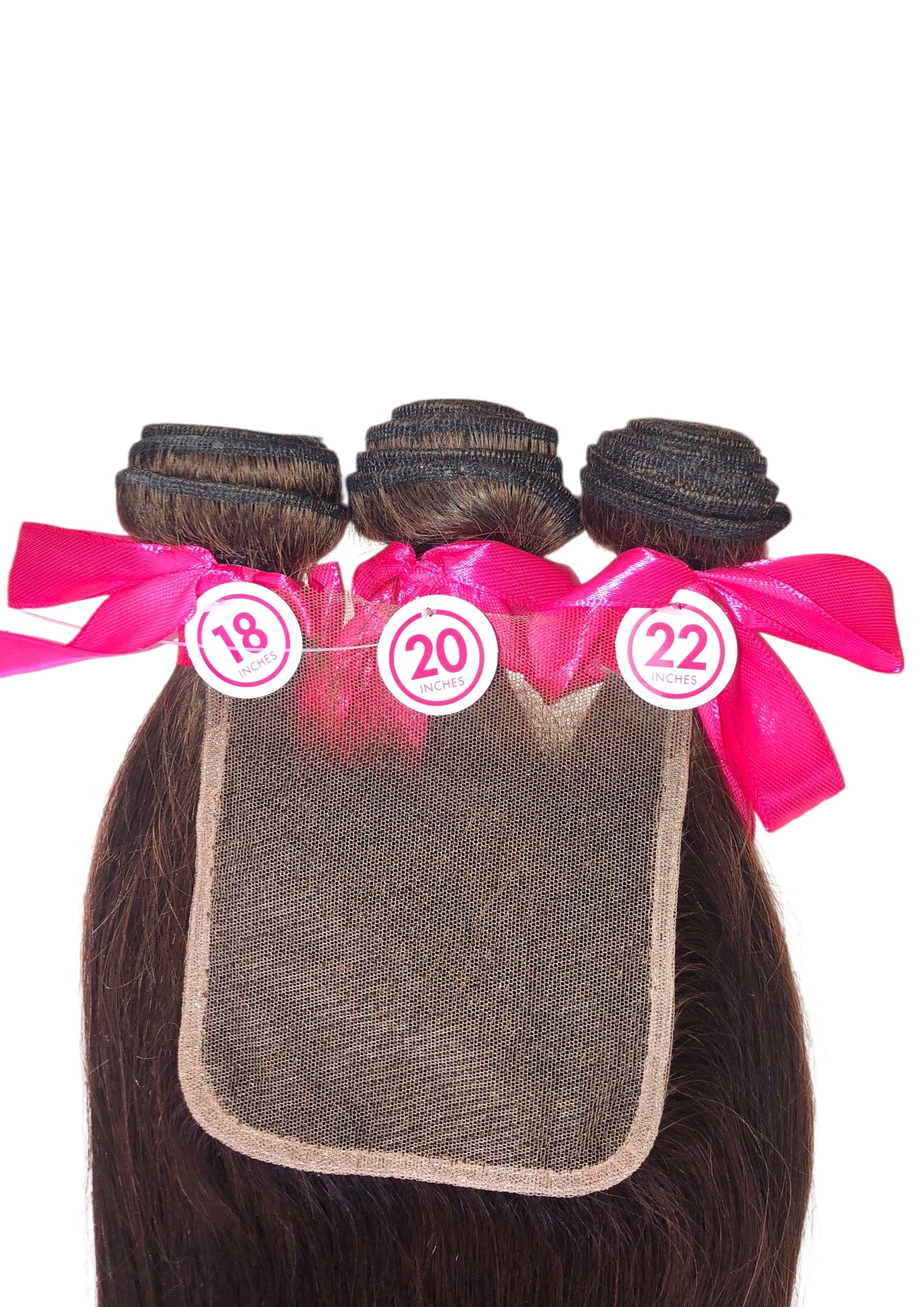 LACE CLOSURE + BUNDLE DEAL, STRAIGHT 18" 20" 22",  4" x 4" HD LACE CLOSURE, COLOR (NATURAL)